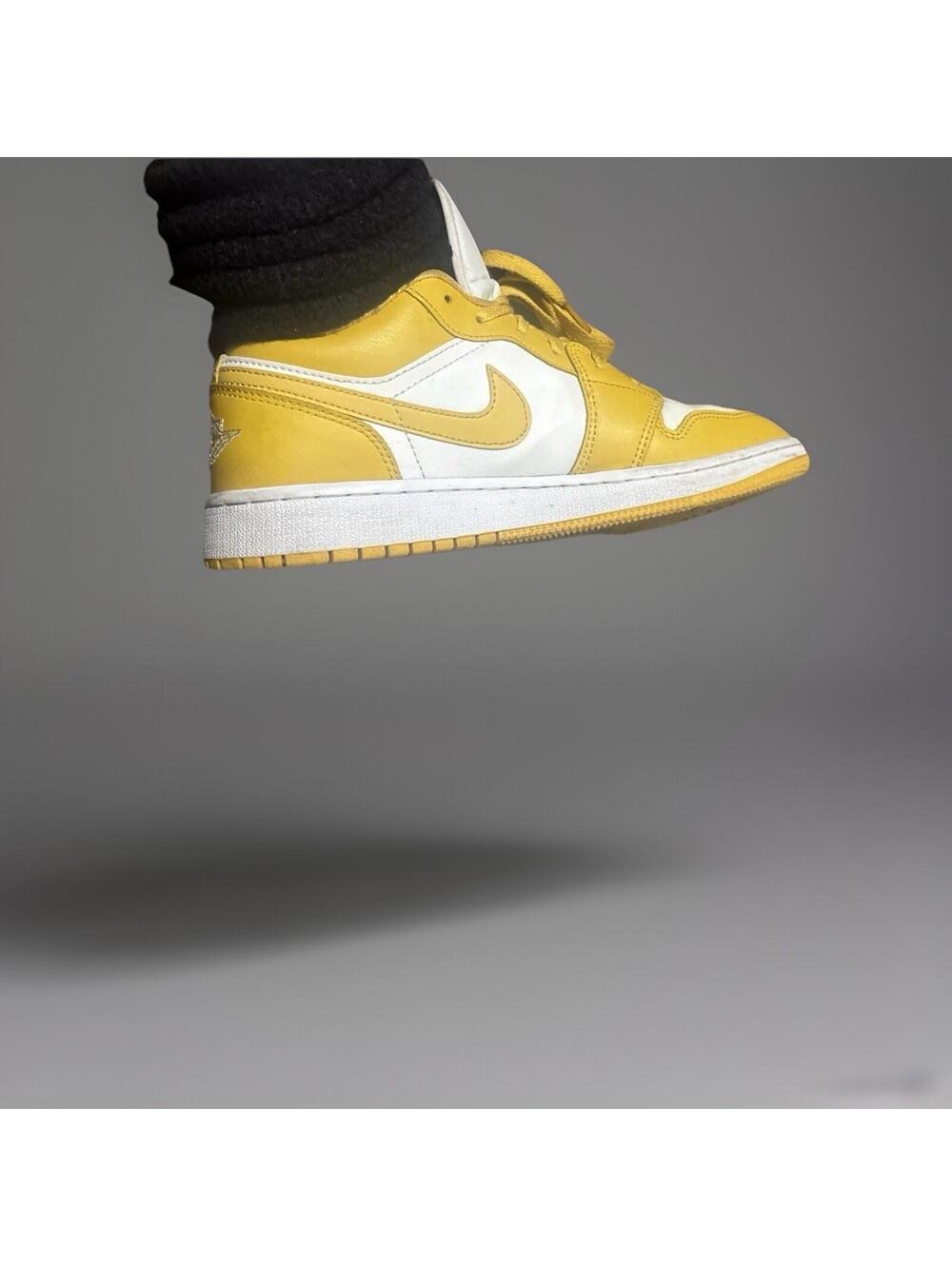 Nike Air Jordan 1 Low Pollen White and yellow 553560-171 GS Size 6Y